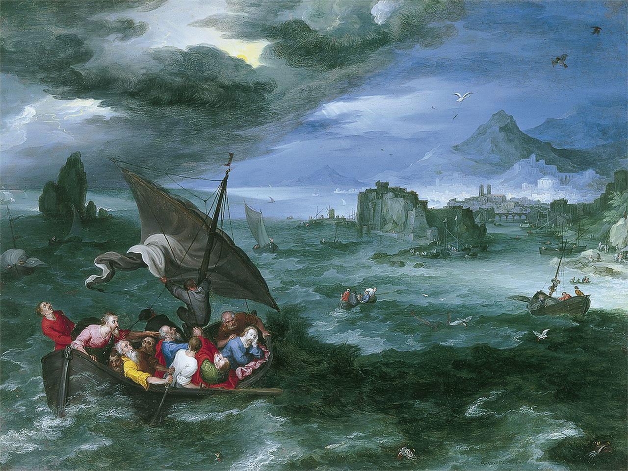 Brueghel Jan, Cristo nella tempesta del mare di Galilea, 1956