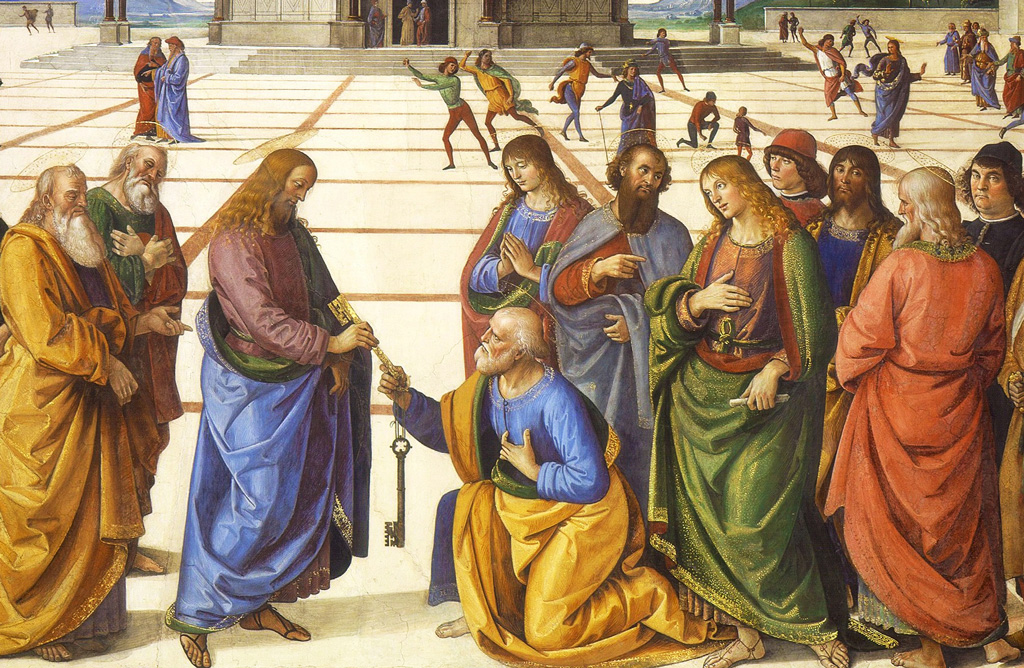 Perugino, Consegna delle chiavi a San Pietro, particolare