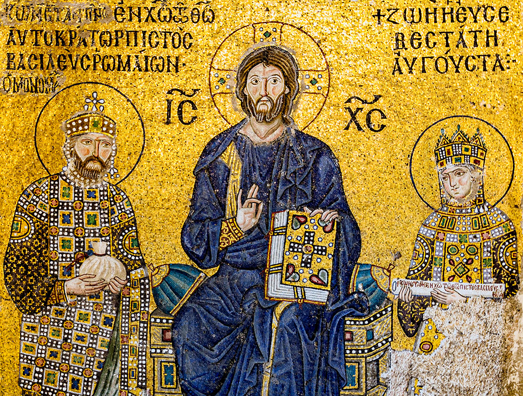 Particolare di mosaico rappresentante il Cristo Pantocratore