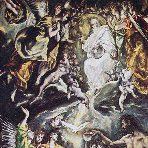 El Greco - Battesimo del Cristo, particolare con ritocco
